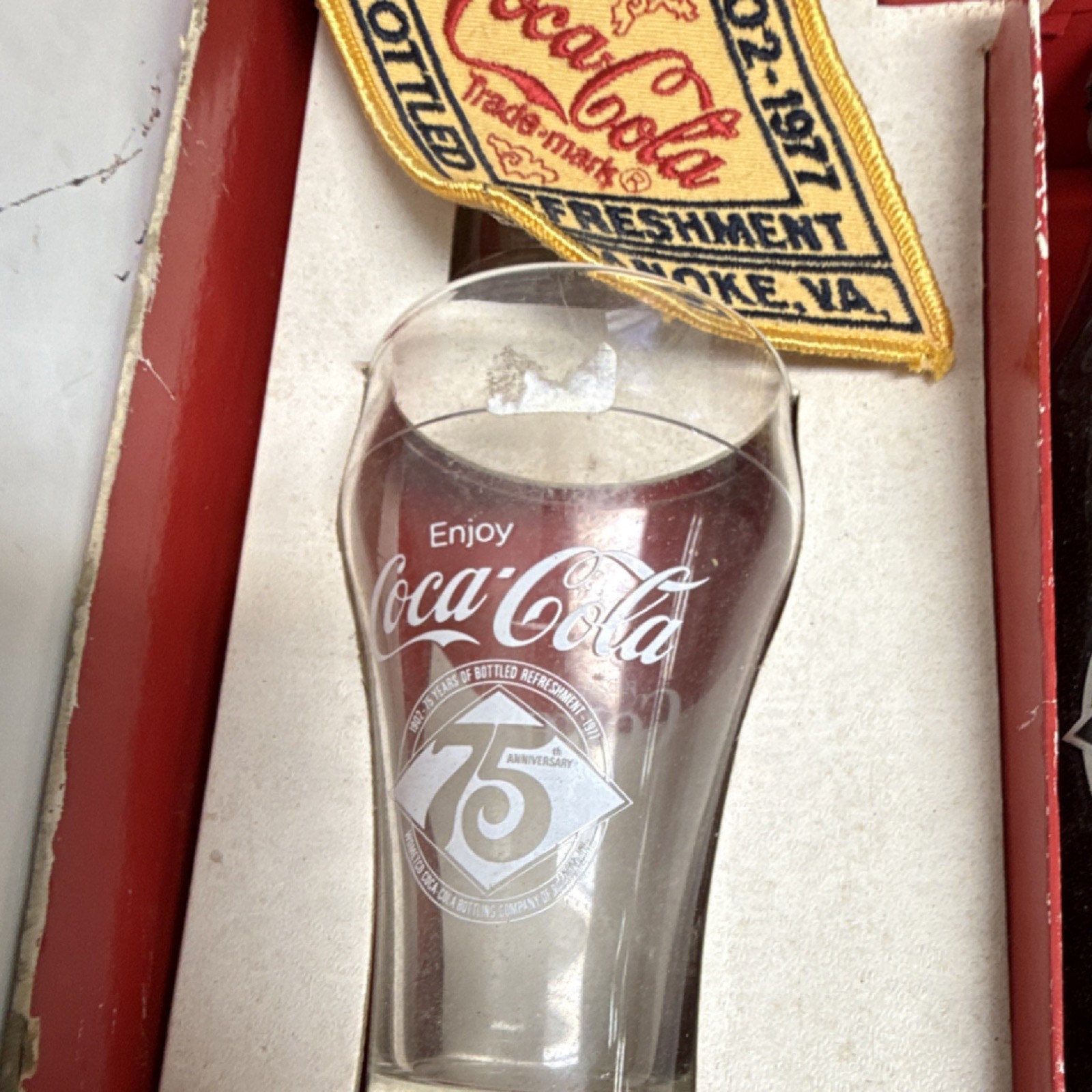 Coca-Cola 75th Anniversary Vintage Brass Bronze Rectangular Belt Buckle 1976