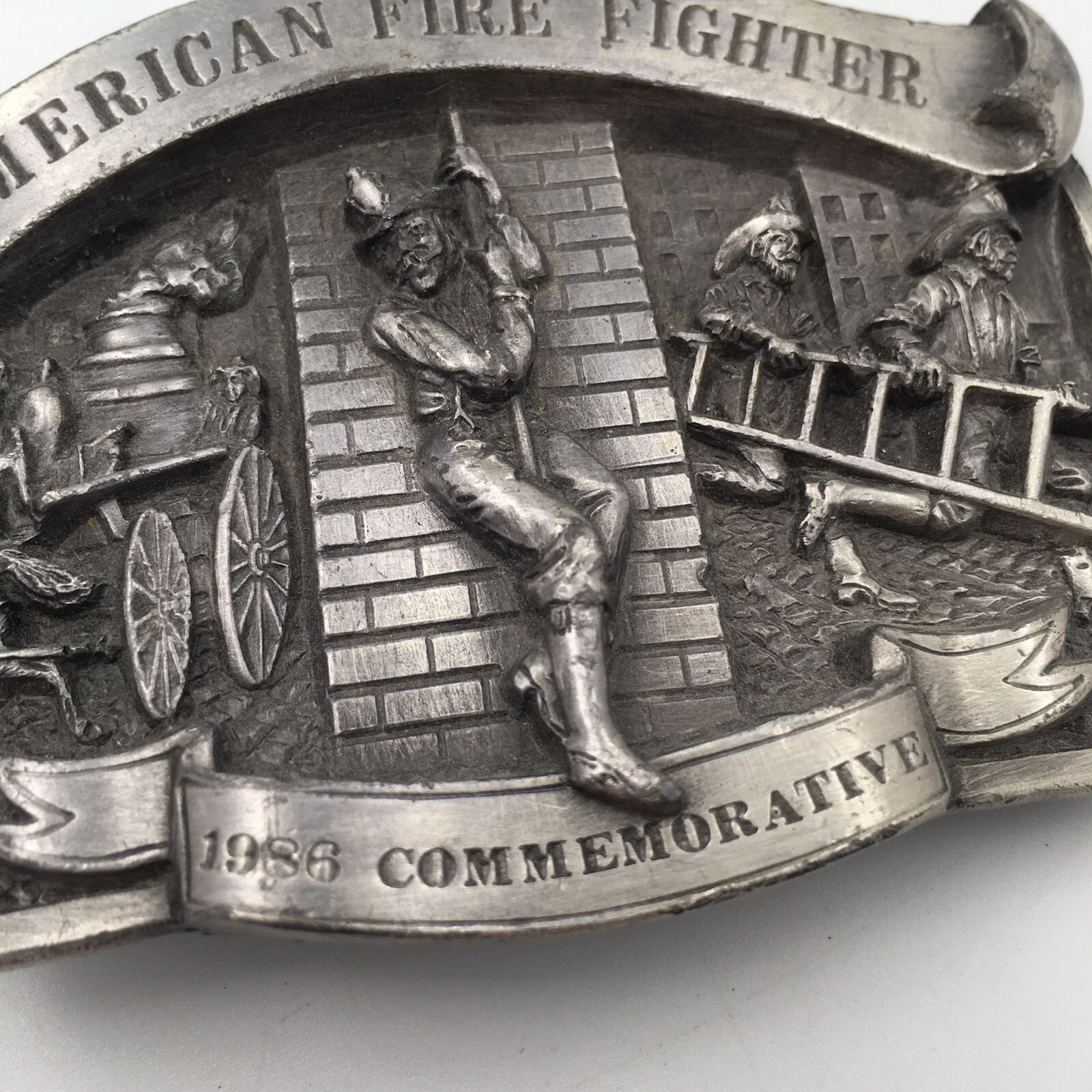 1986 American Fire Fighter Commemorative Belt Buckle #549/5000 Made In the US
