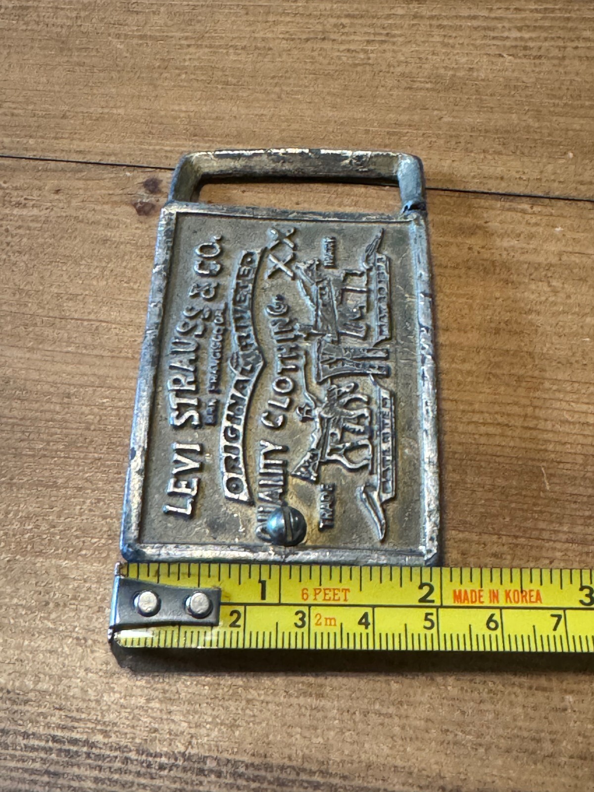 Vintage Levi Strauss & Co. Original Rivited Rectangular Belt Buckle