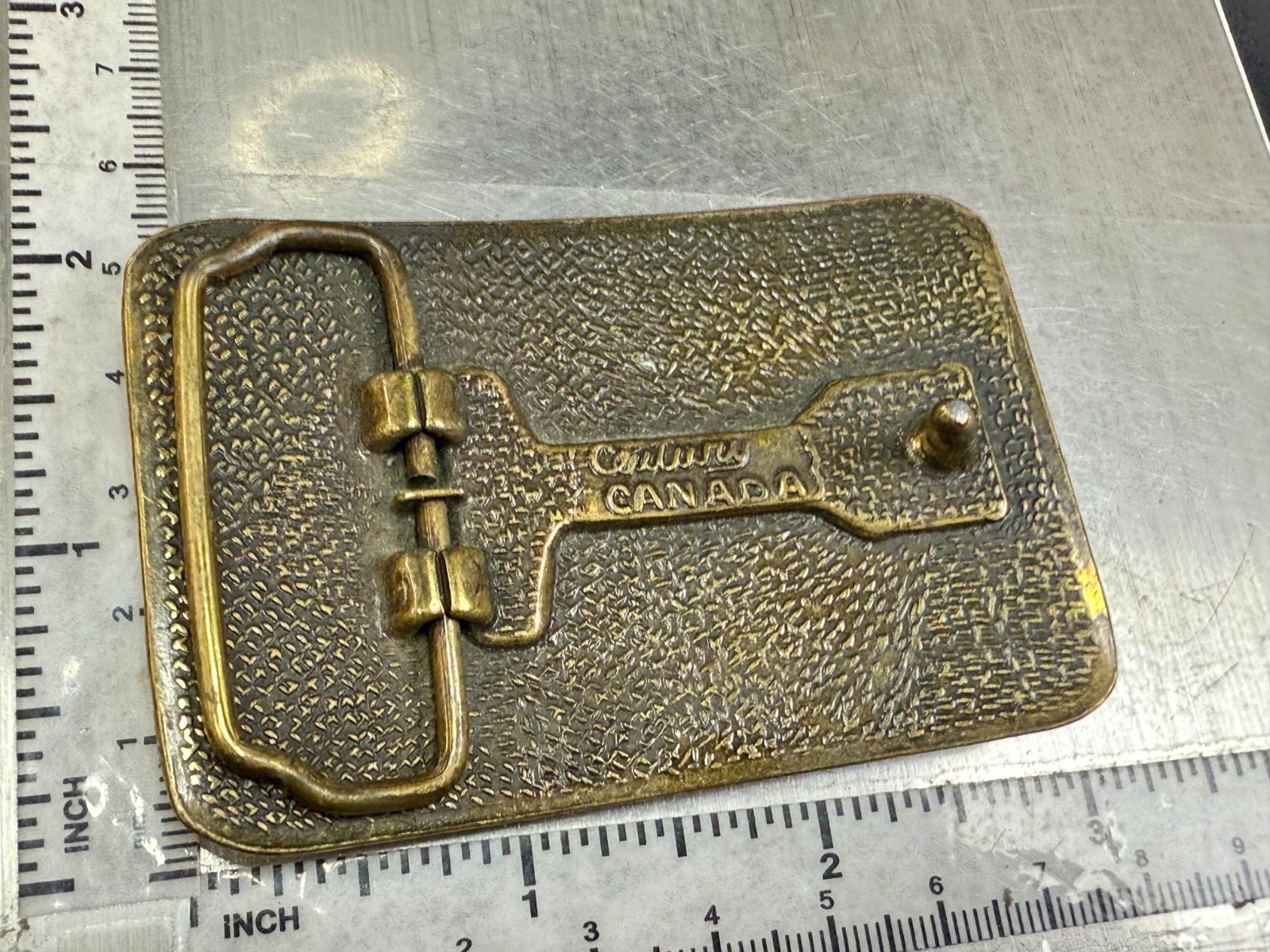 Nixon Logo Embossed on Leather Vintage Advertisement Promotional Belt Buckle