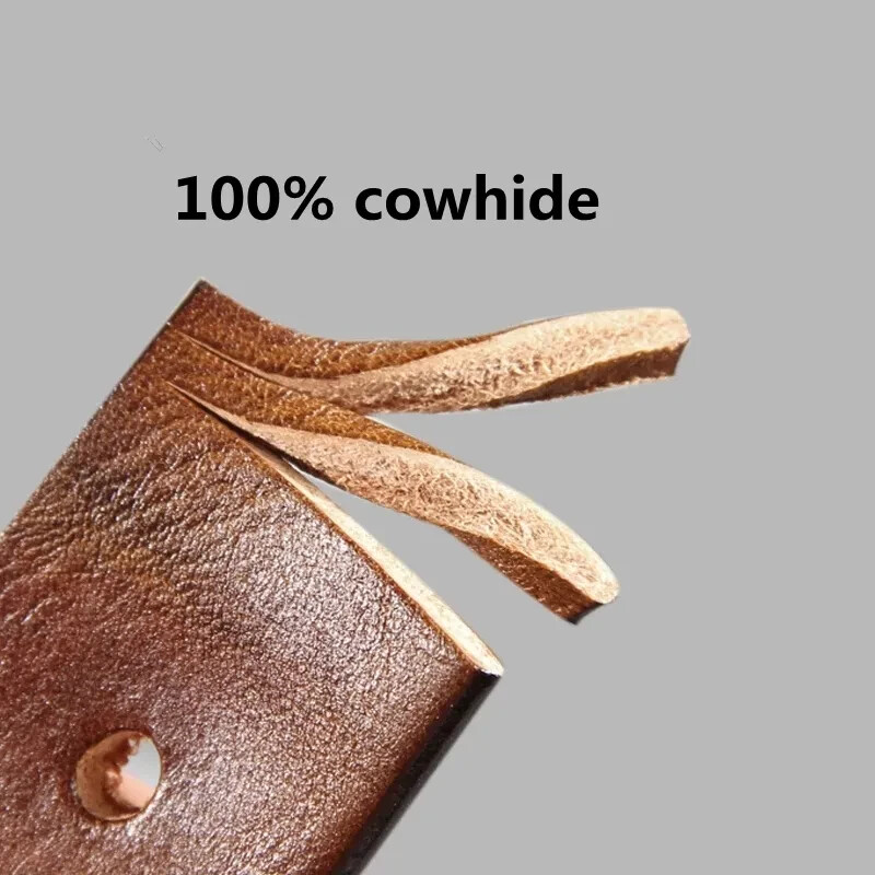 Vintage Luxury Handmade Leather Copper Buckle Man&rsquo;s Belt Cinturon Gotico Cowhide