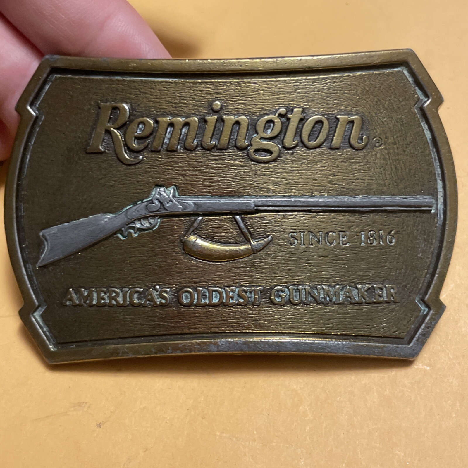 Vintage Remington 1816 Flintlock Rifle belt Buckle 1976 USA Made