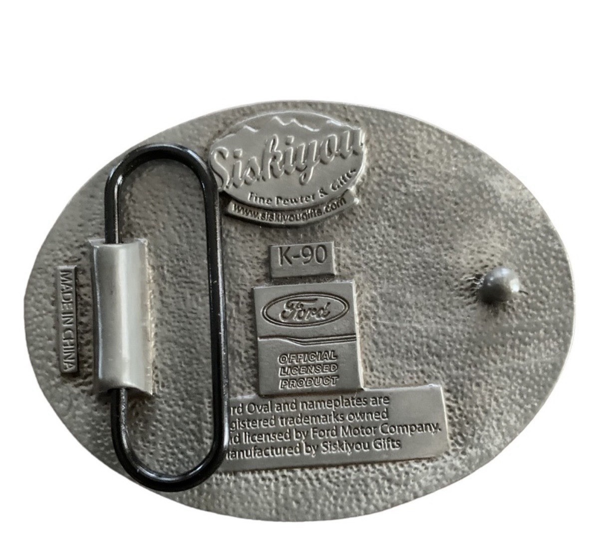 Vintage Siskiyou Ford Mustang Belt Buckle Pewter and Enamel Officially Licensed