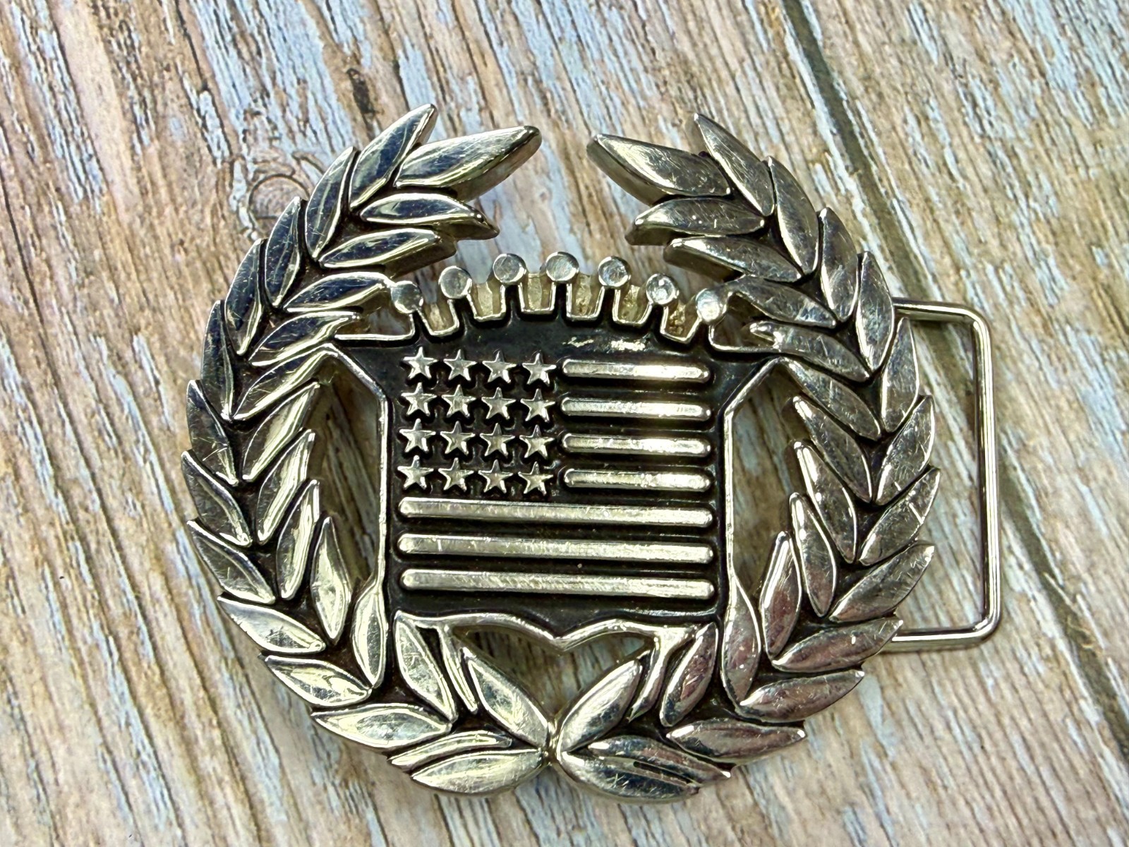Cadillac Emblem Flag Chrome Color Belt Buckle By Famous Stars And Straps