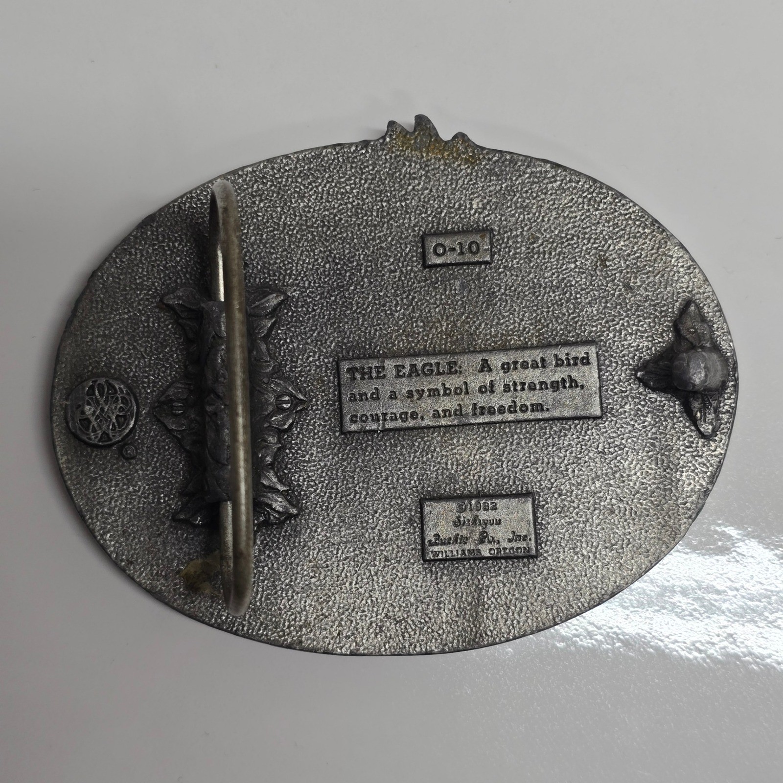 Siskiyou Buckle Co Vintage 1982 Eagle Mountain Pewter Belt Buckle Silver Western