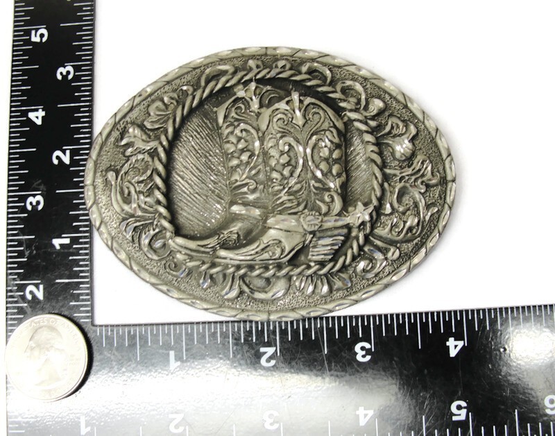 Western Cowboy Boots Belt Buckle EJC Nice Design 1995 Made in USA