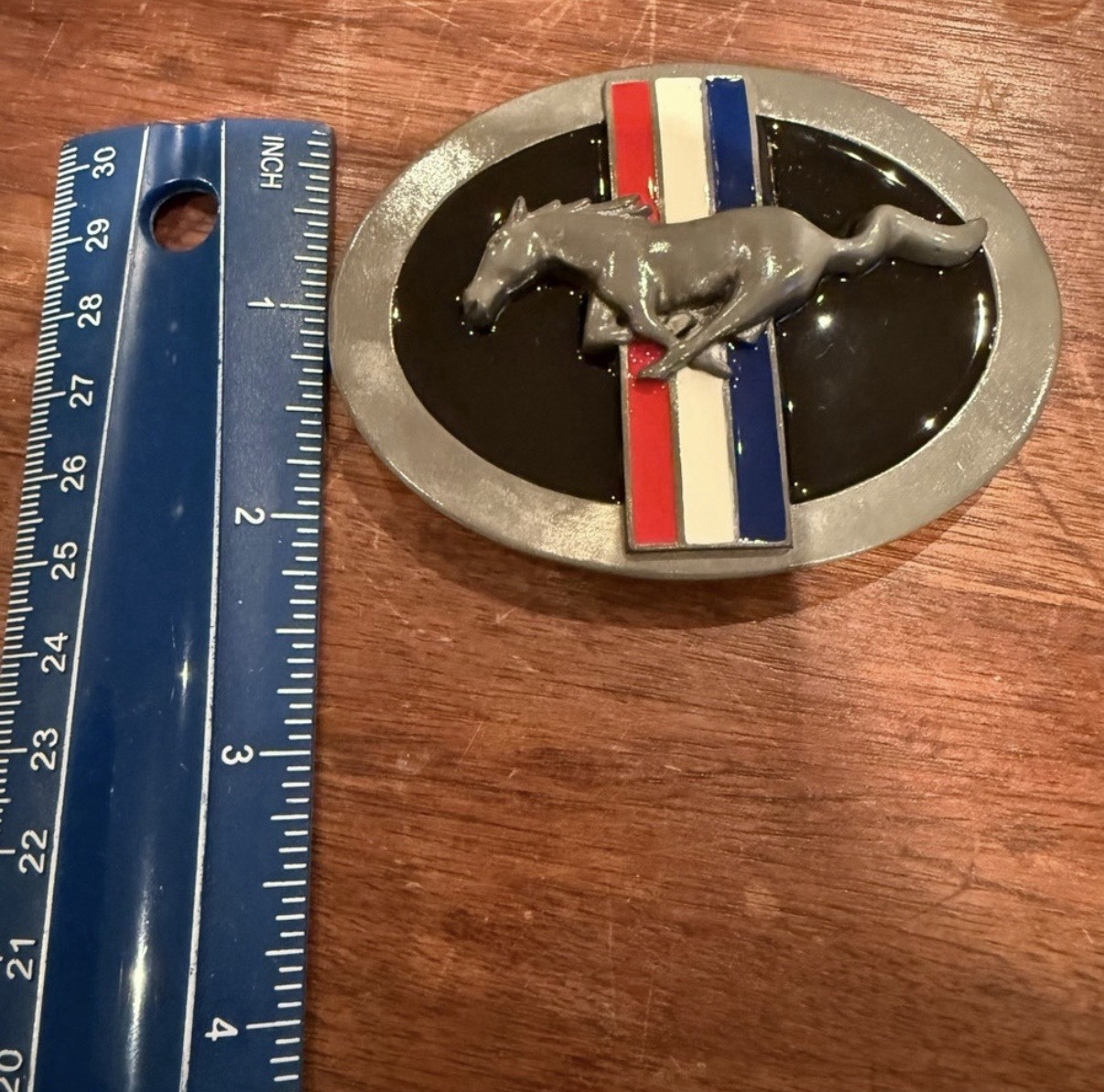 Vintage Siskiyou Ford Mustang Belt Buckle Pewter and Enamel Officially Licensed