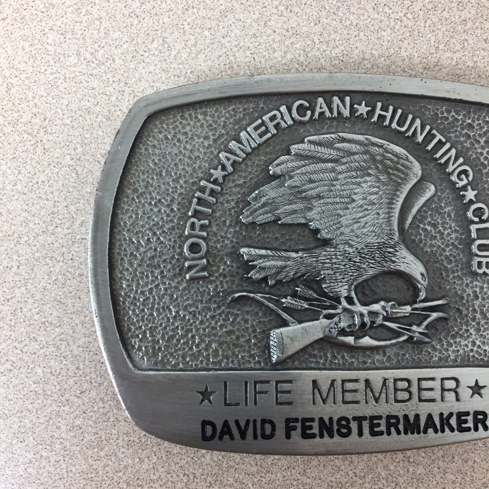 North American Hunting Club Life Member David Belt Buckle 1981 AR110