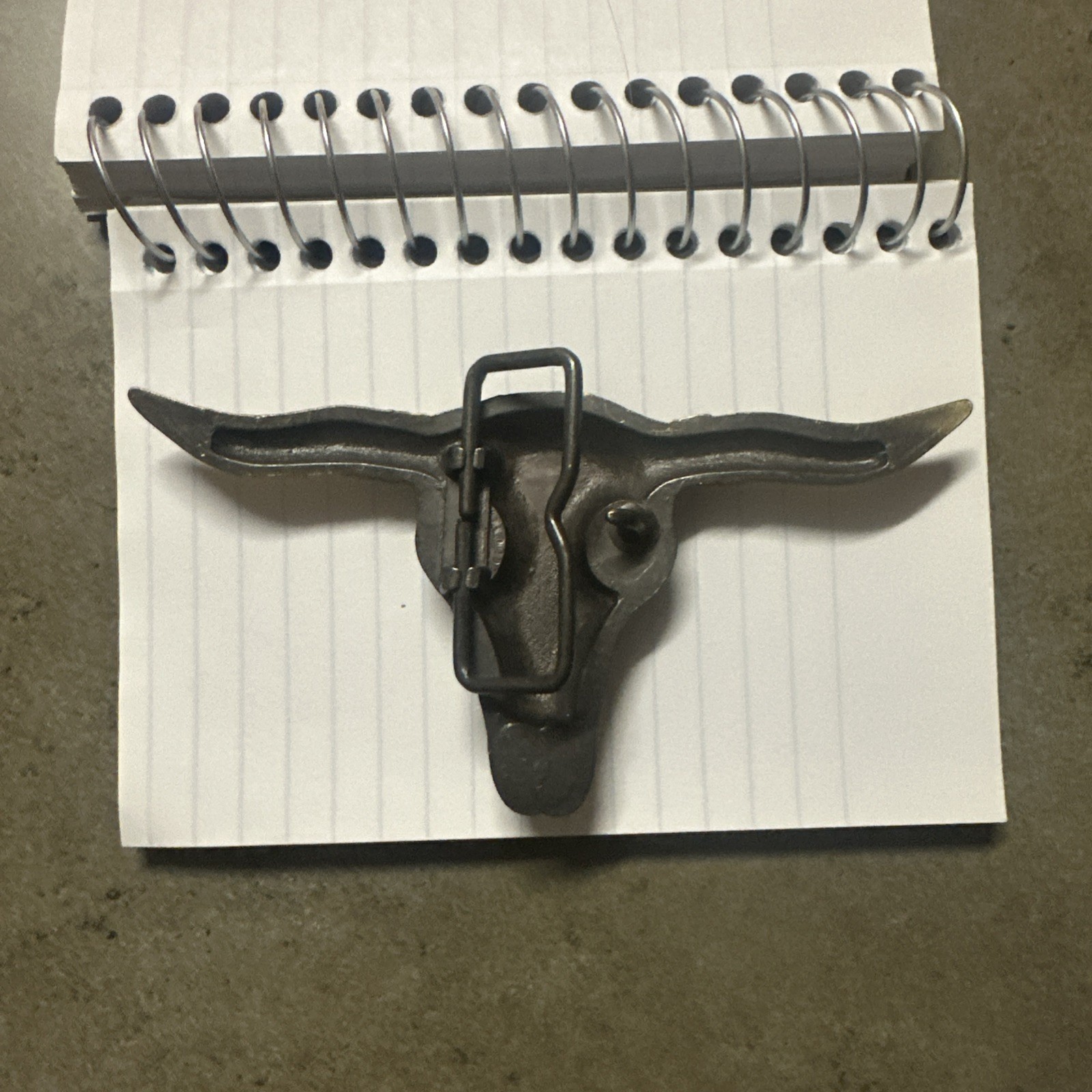Vtg 1970s Bull Longhorn Skull Western Cowboy Brass Belt Buckle 5&Prime;