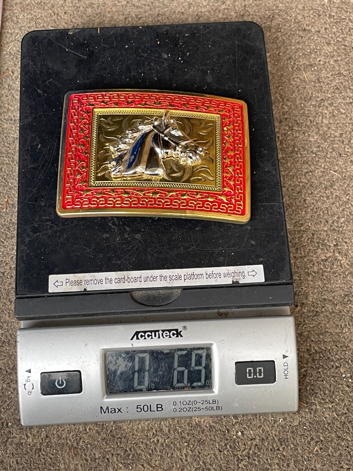 Western Buckle Gold Silver Red Horse Head Cowboy Buckle Fit 2 » Hebilla Vaquero