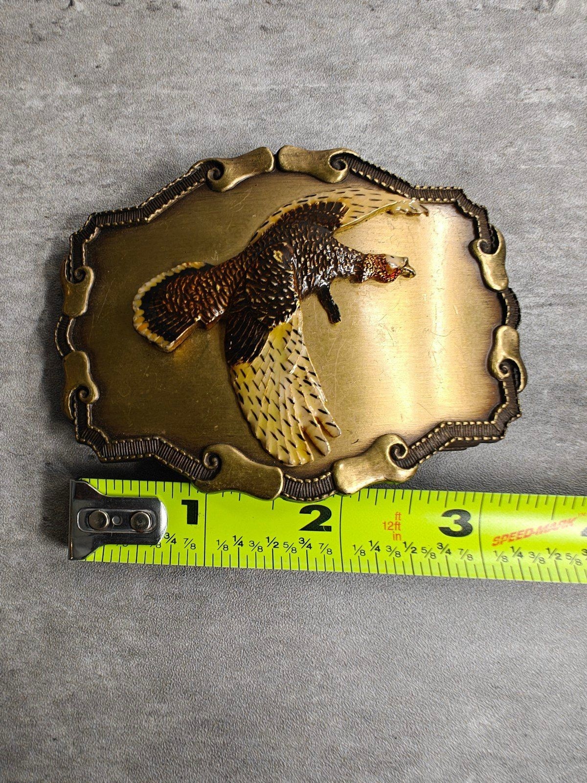 Vintage Raintree Pheasant Two Toned Pheasant Metal Belt Buckle 1979