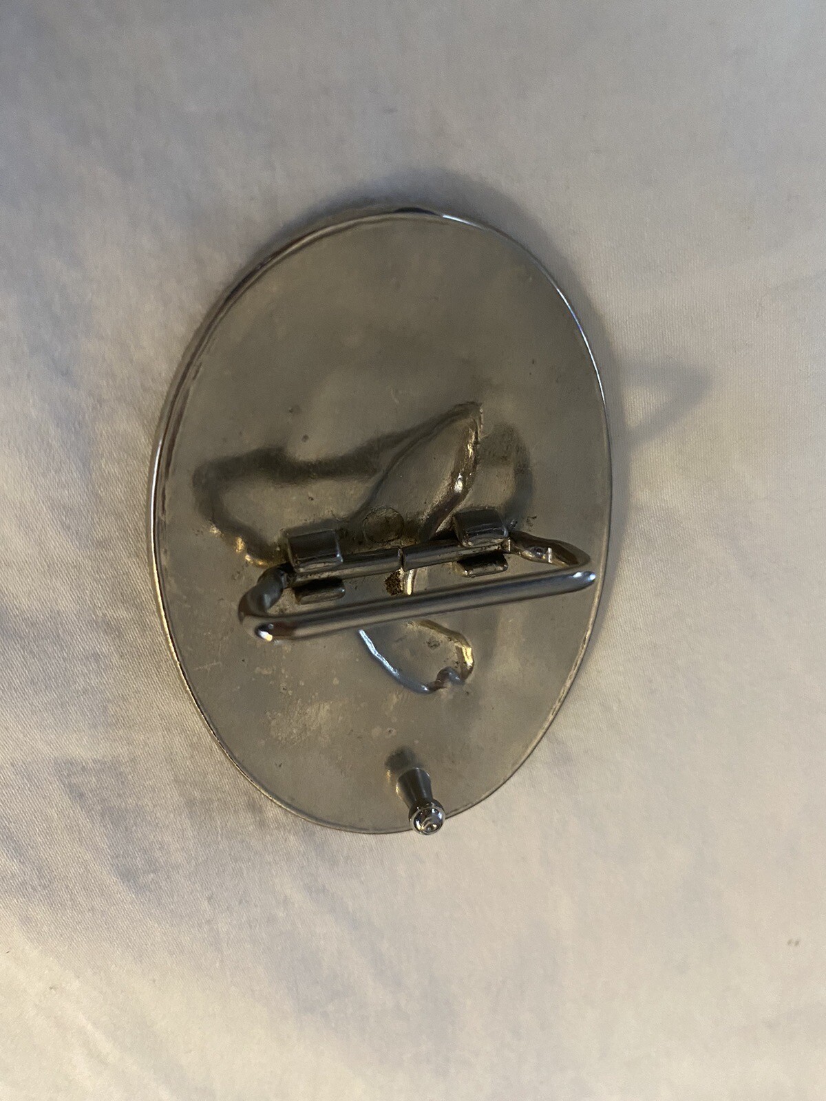 VTG Bald Eagle Soaring Ornate Oval Belt Buckle Majestic Wings Flying Patriotic