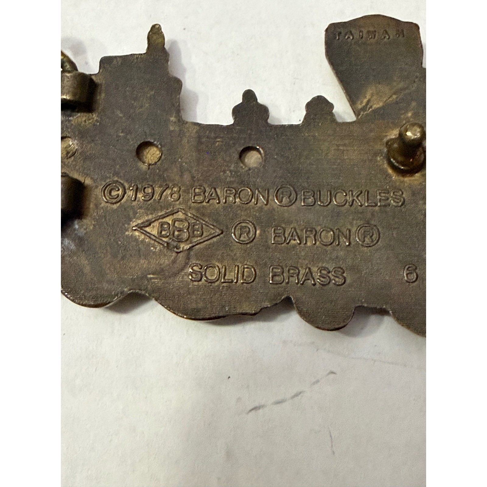 Baron Buckles Solid Brass Steam Locomotive Train Belt Buckle 6101 1978