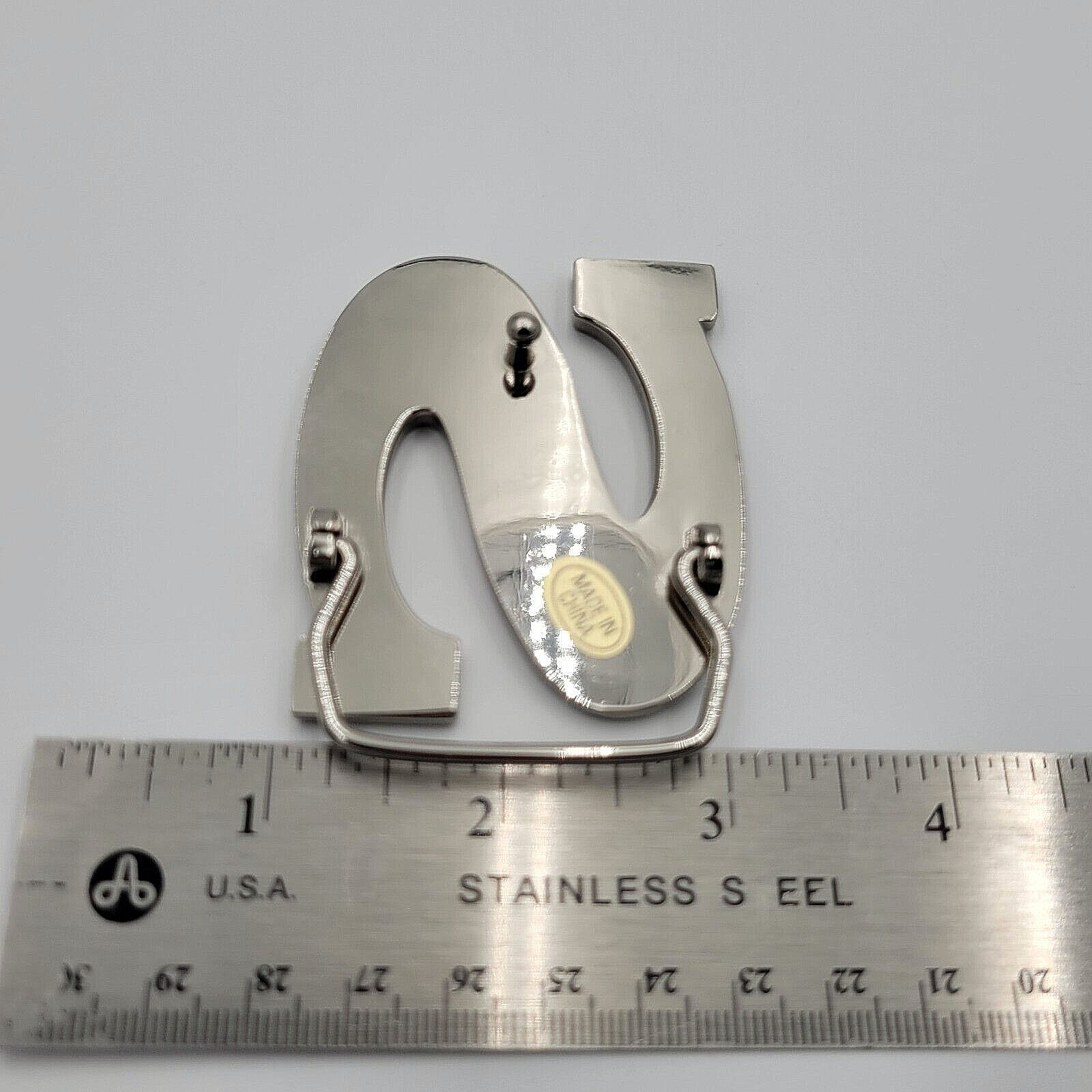 S Initial Brushed Chrome Belt Buckle 2 1/2&Prime; x 2&Prime; Up To 1 1/4&Prime; Belt