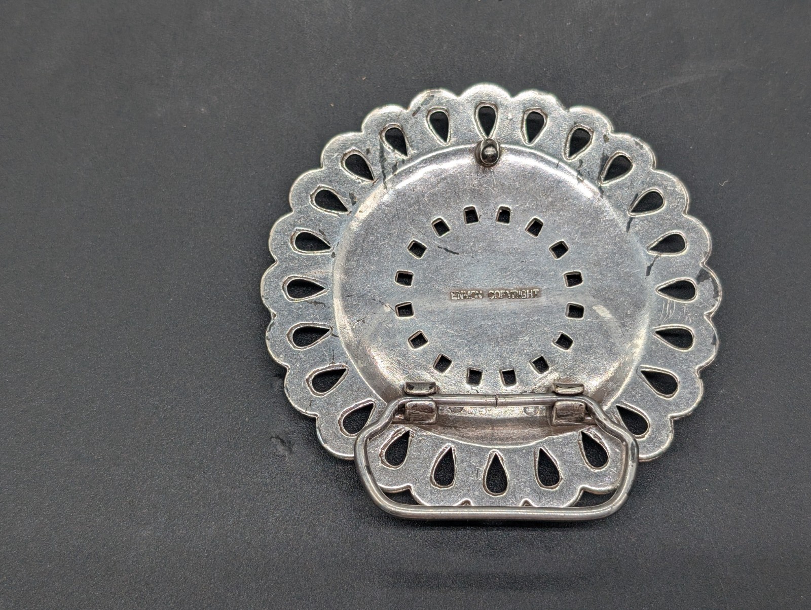 Mandala MEDALLION FLOWER Mindfulness Yoga DESIGN BELT BUCKLE Metal Silver
