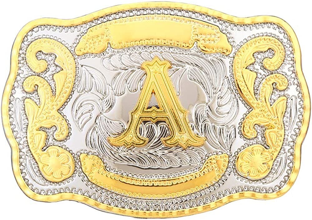 INITIAL (A) BELT BUCKLE LETTER COWBOY WESTERN RODEO TEXAS STAR Hebillas Vaqueras