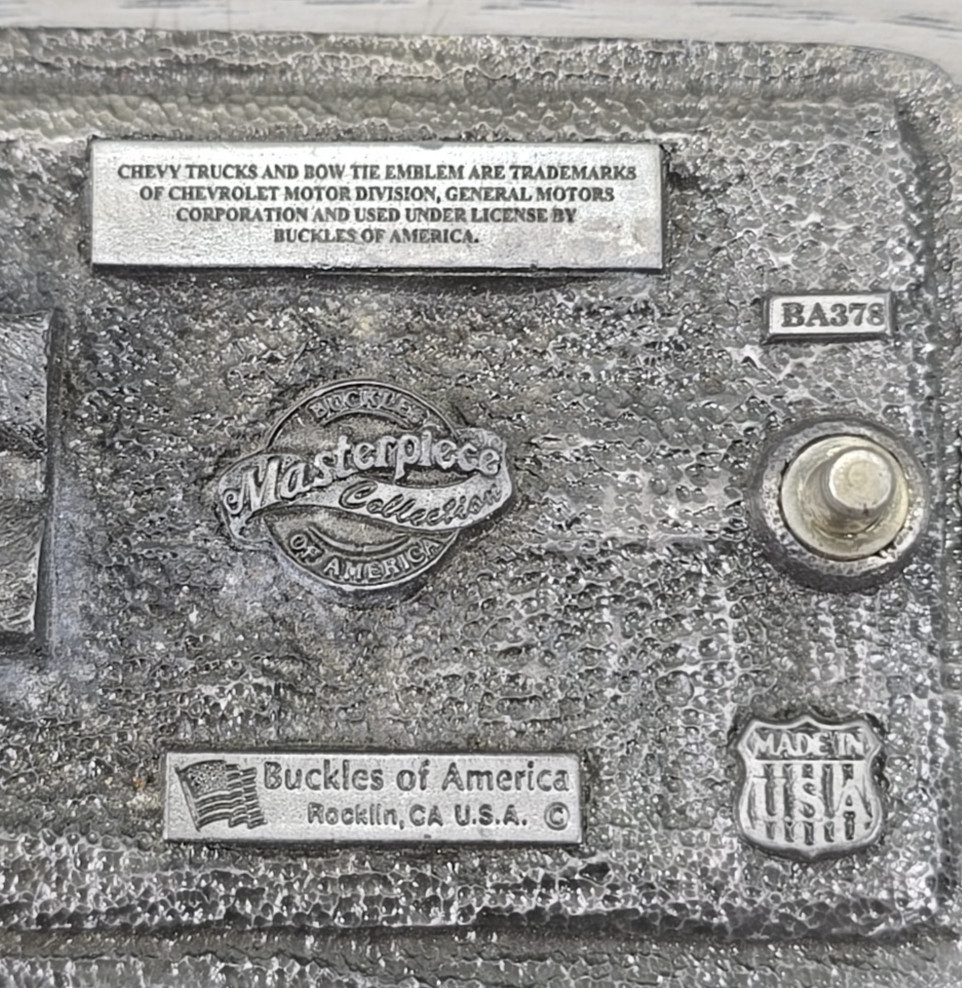 Buckles of America Masterpiece Collection Silver Tone Enamel Chevy Trucks Buckle