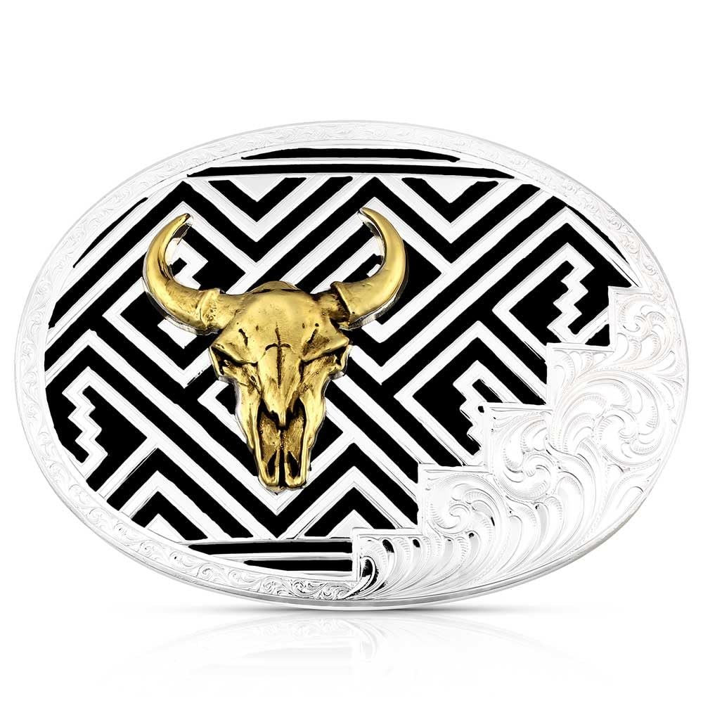 Montana Silversmiths Desert Twilight Southwestern Belt Buckle with Buffalo Skull