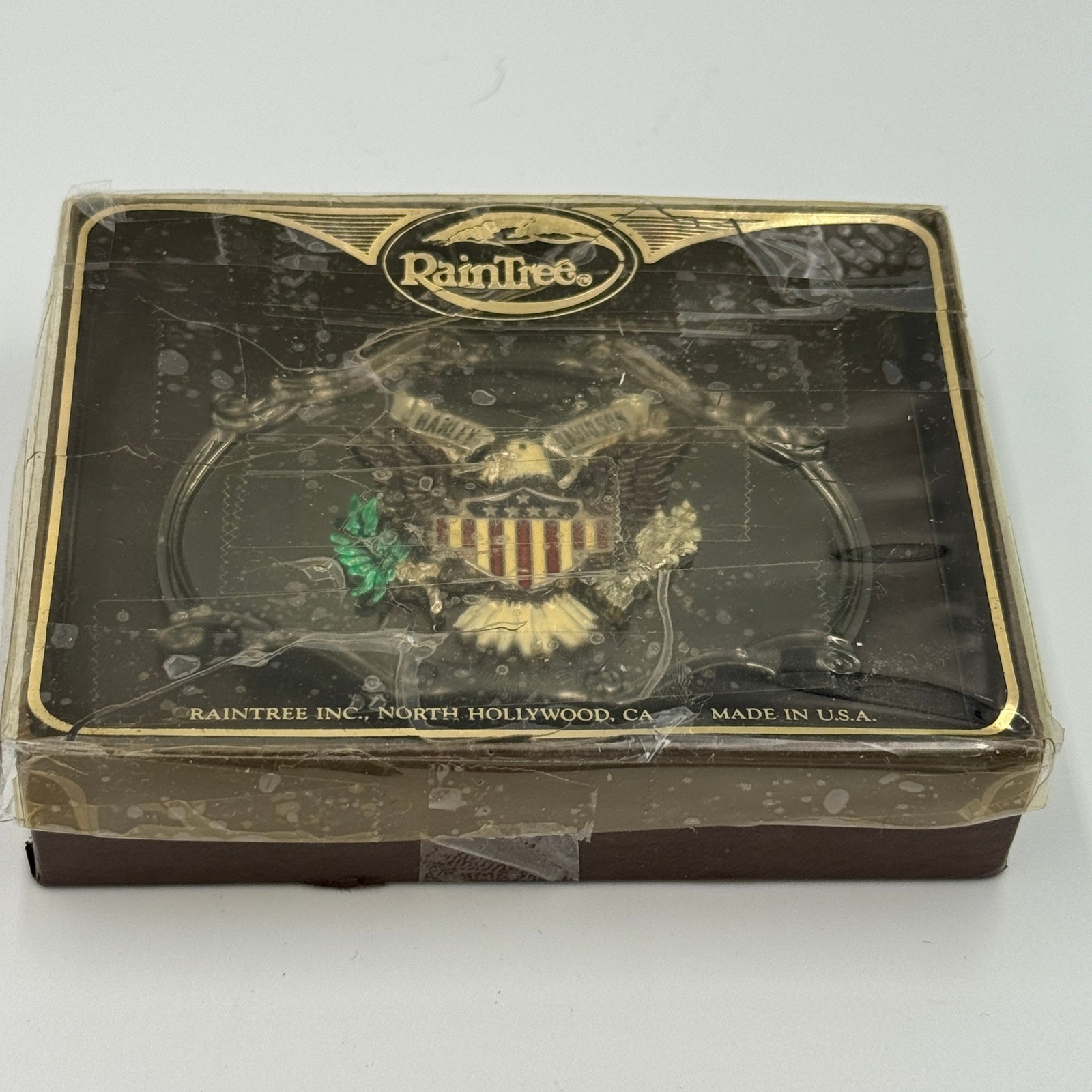Vintage 1978 Raintree Harley Davidson Eagle Belt Buckle Black Enamel Americana