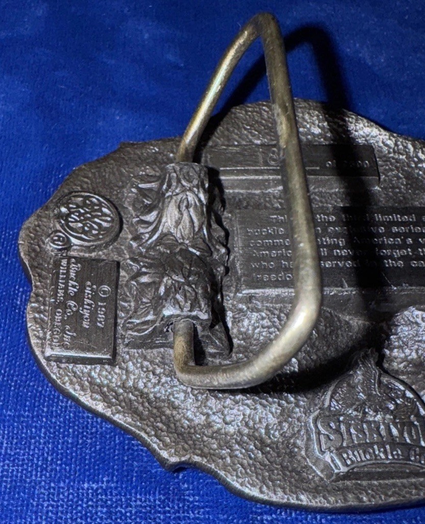 SISKIYOU THE AMERICAN VETERAN COMMEMORATIVE BELT BUCKLE 1987 LIMITED ED.186/2500