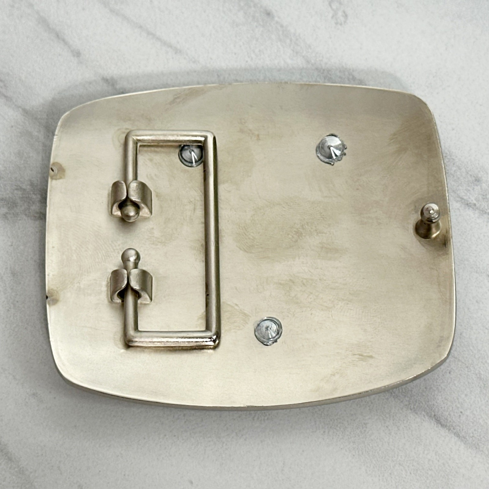 Letter U Initial Monogram Silver Tone Belt Buckle – 3.16&Prime; x 2.78&Prime;