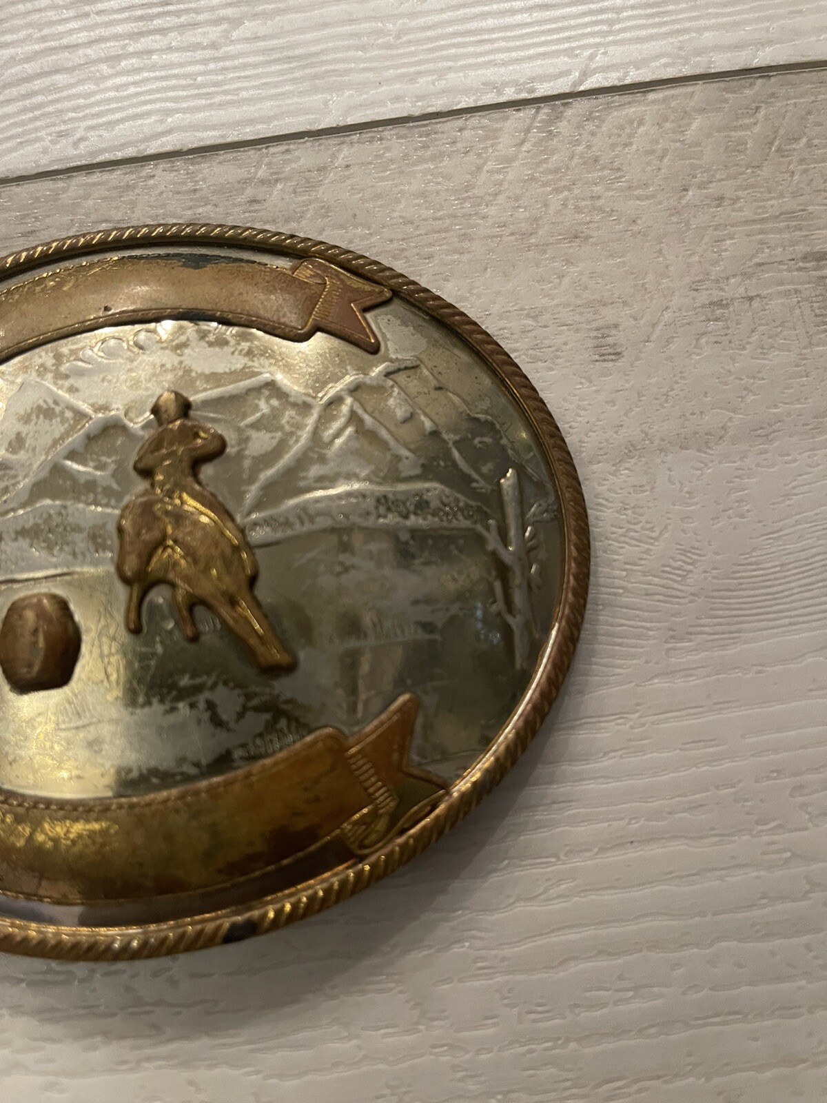 Gorgeous! Vintage German Silver Barrel Race Belt Buckle Cowboy Western Free Ship