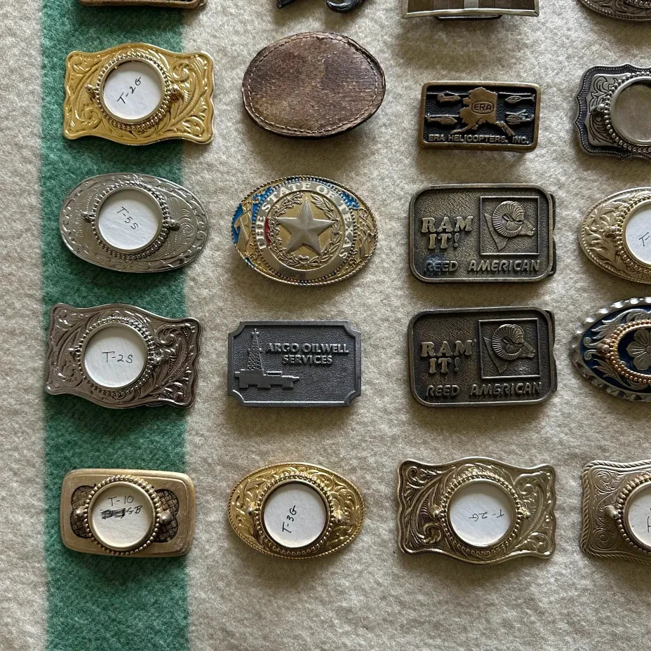 Vintage Belt Buckles WESTERN OIL GAS NAVAJO NATIVE