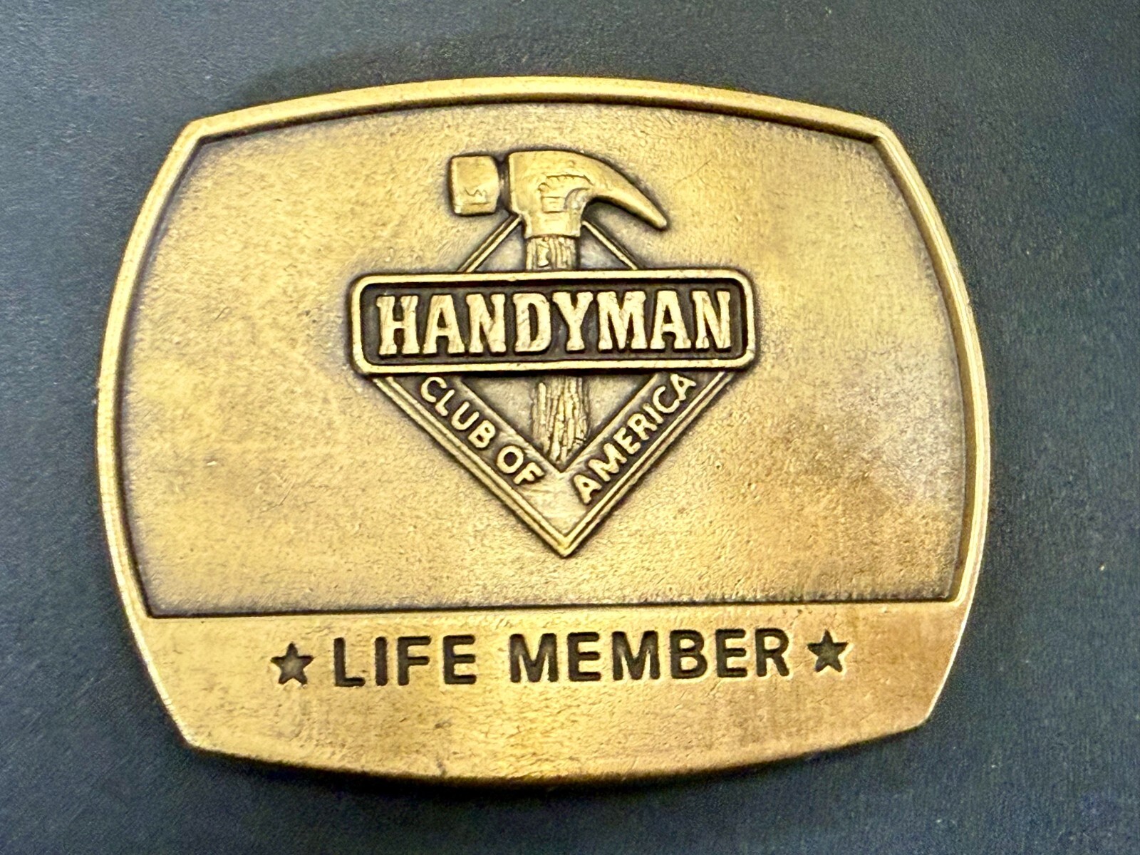 1996 Handyman Club of America *Life Member* Vintage 1996 Brass Tone Belt Buckle