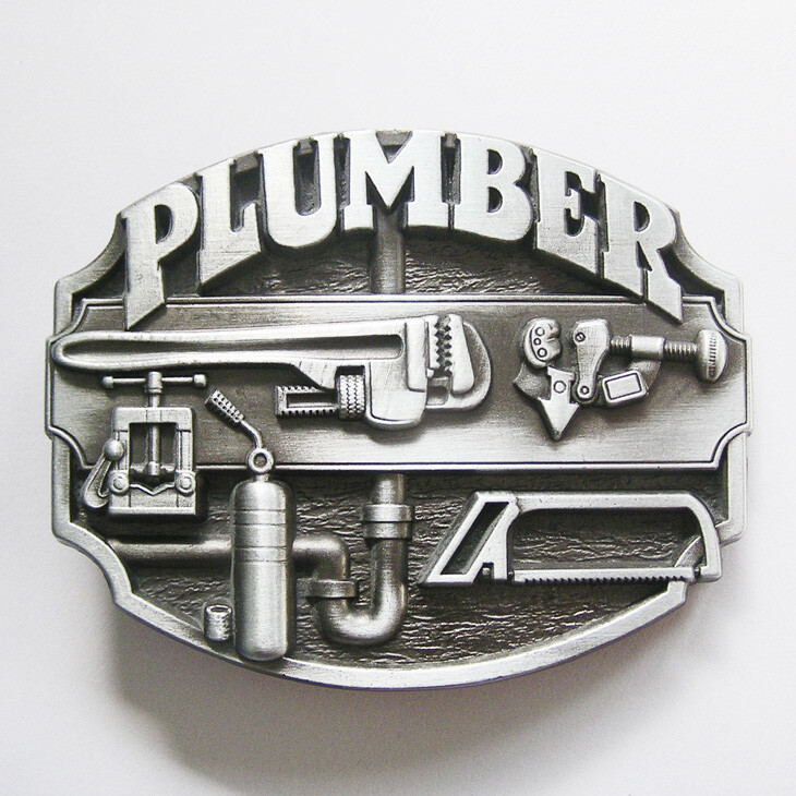 Antique Silver Plumber Trades Tradesman Belt Buckle also Stock in the US