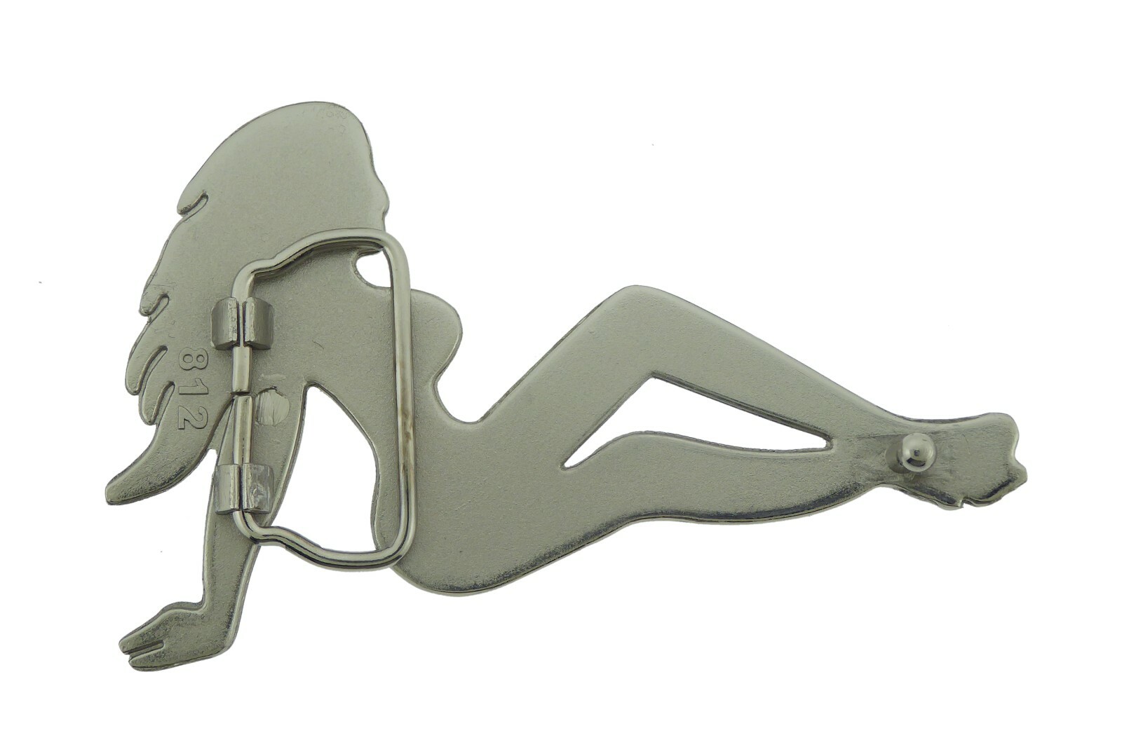 Trucker Mud Girl Flap Belt Buckle Sexy Lady Pinup Belt Buckle Silver Chrome New