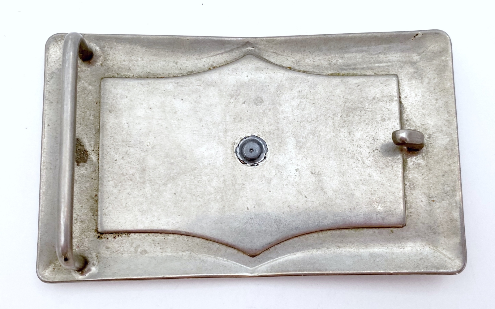 Vintage Western Silver Tone Cowboy Boots Inlay Belt Buckle 3”