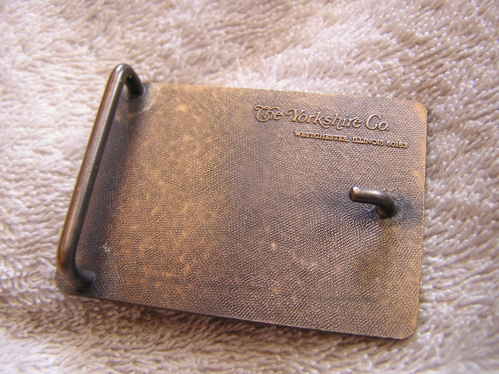Vintage Telephone Pioneers of America Belt Buckle Yorkshire Co. Illinois