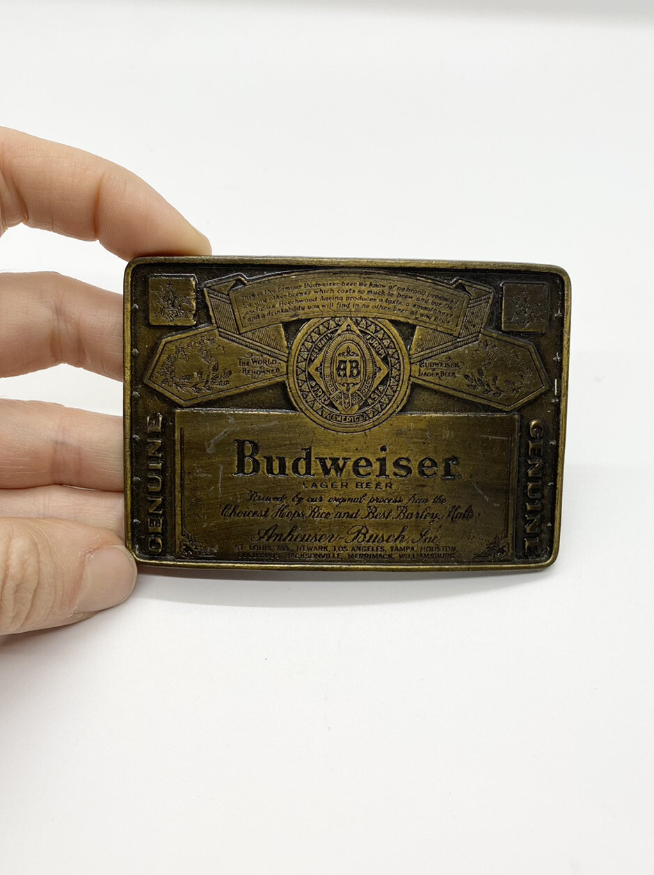 Budweiser Lager Beer Belt Buckle Anheuser-Busch E13