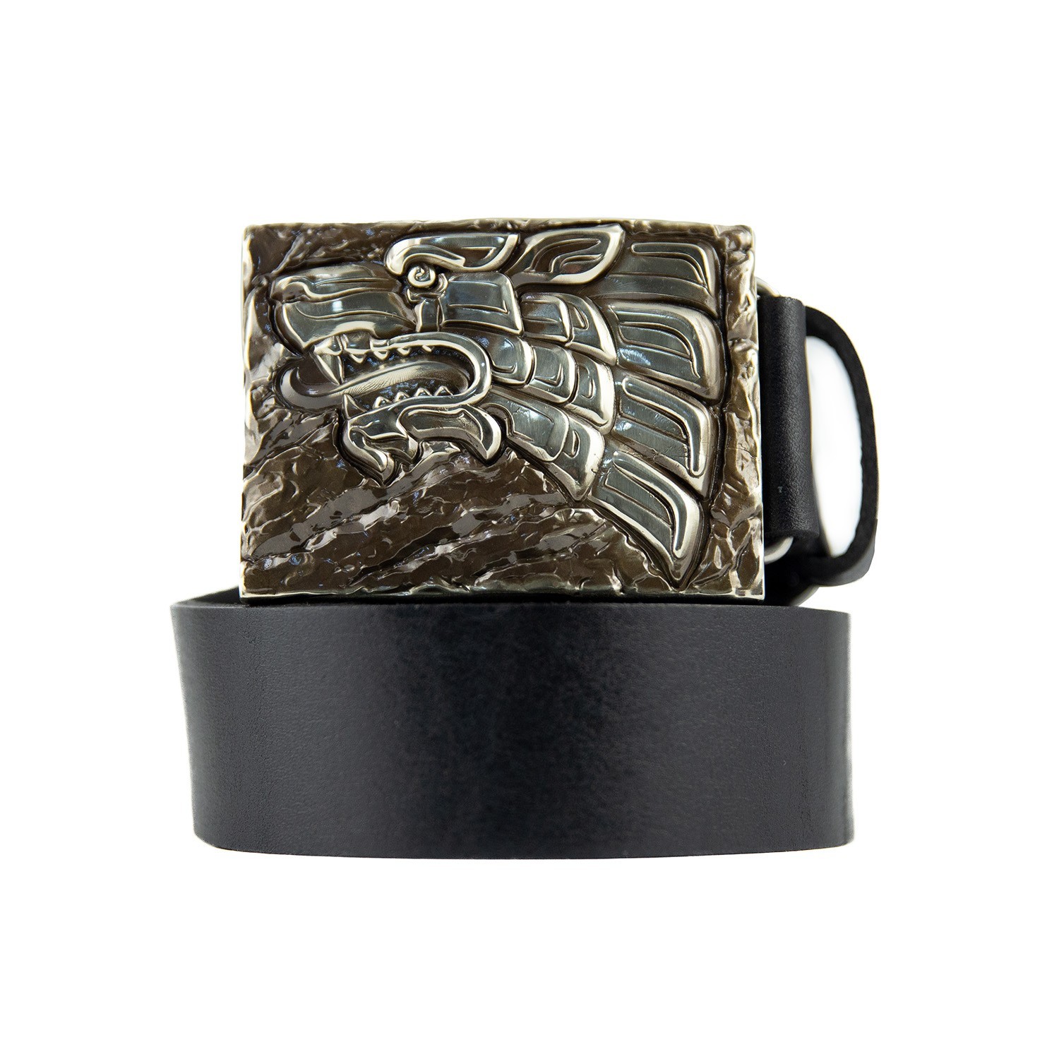 Iron Wolf german silver belt buckle, Vikings wolf, Norse pagan celtic accessory