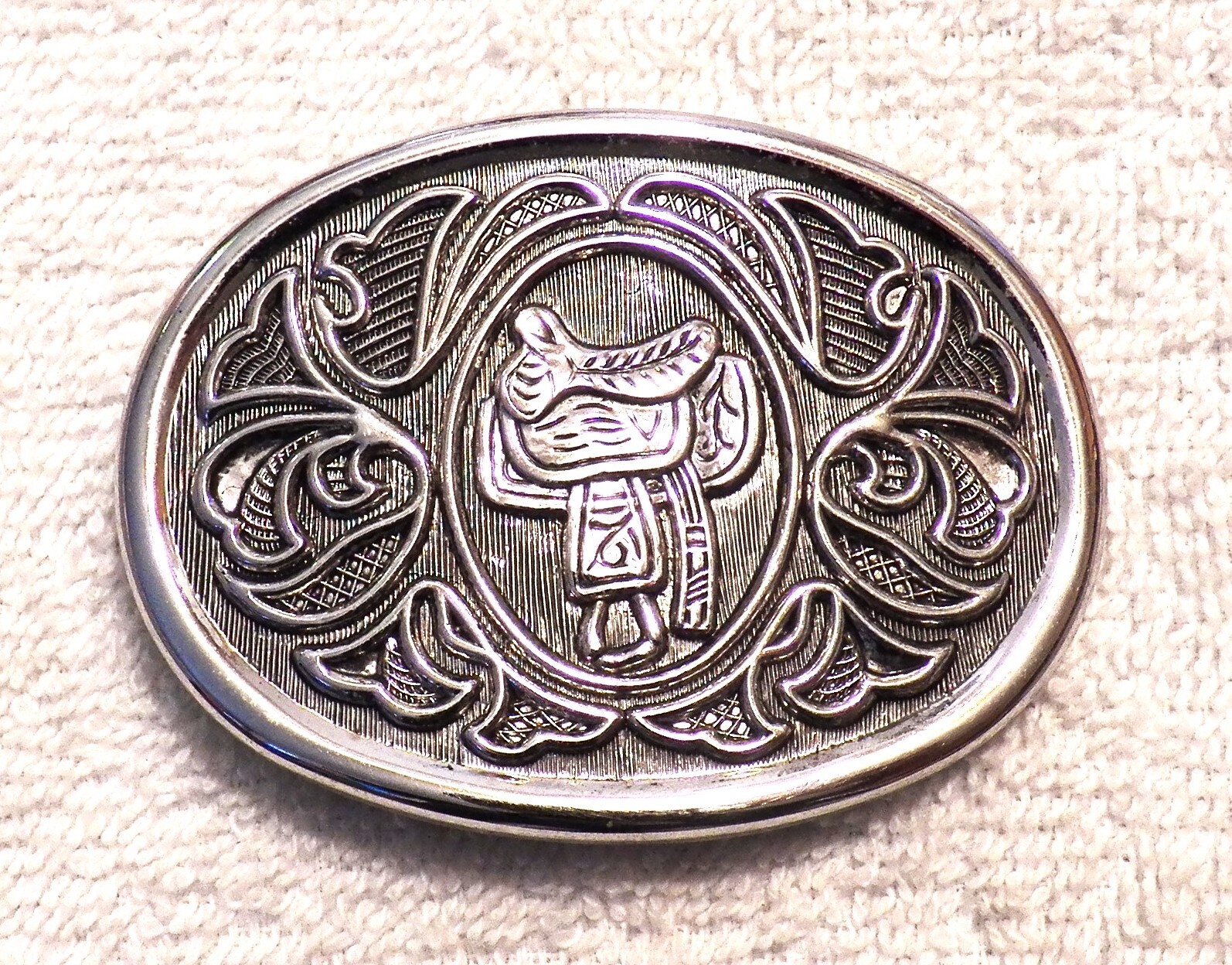 CLASSIC BELT BUCKLE SOUTHWESTERN SADDLE STIRRUPS UNIQUE DESIGN SILVER TONE BB13