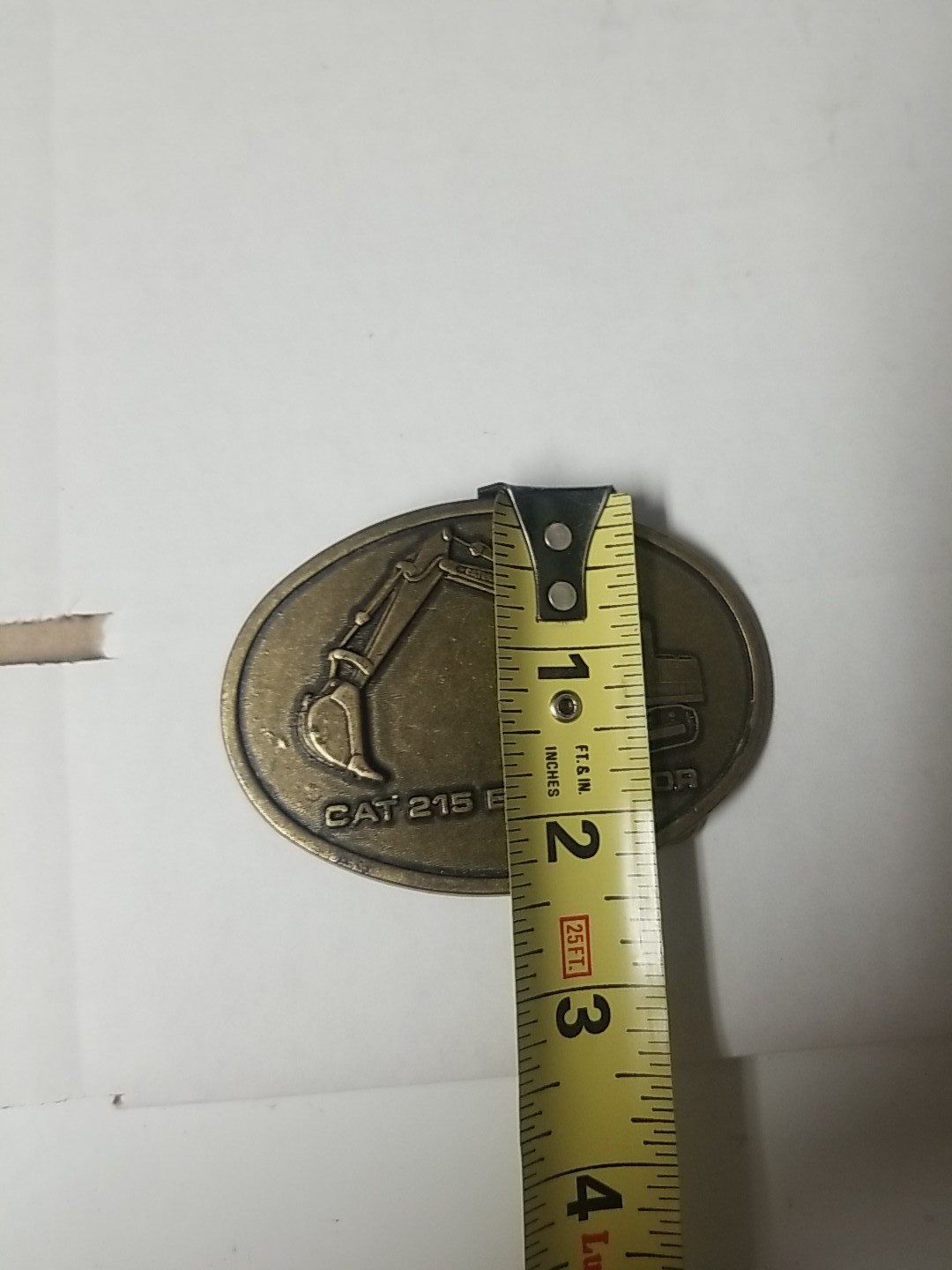 Vintage Brass Caterpillar Cat 215 Excavator Belt Buckle