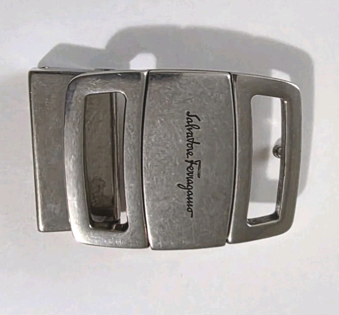AUTHENTIC SALVATORE FERRAGAMO SILVER VARA BELT BUCKLE FOR 1.3&Prime; WIDE BELT STRAP