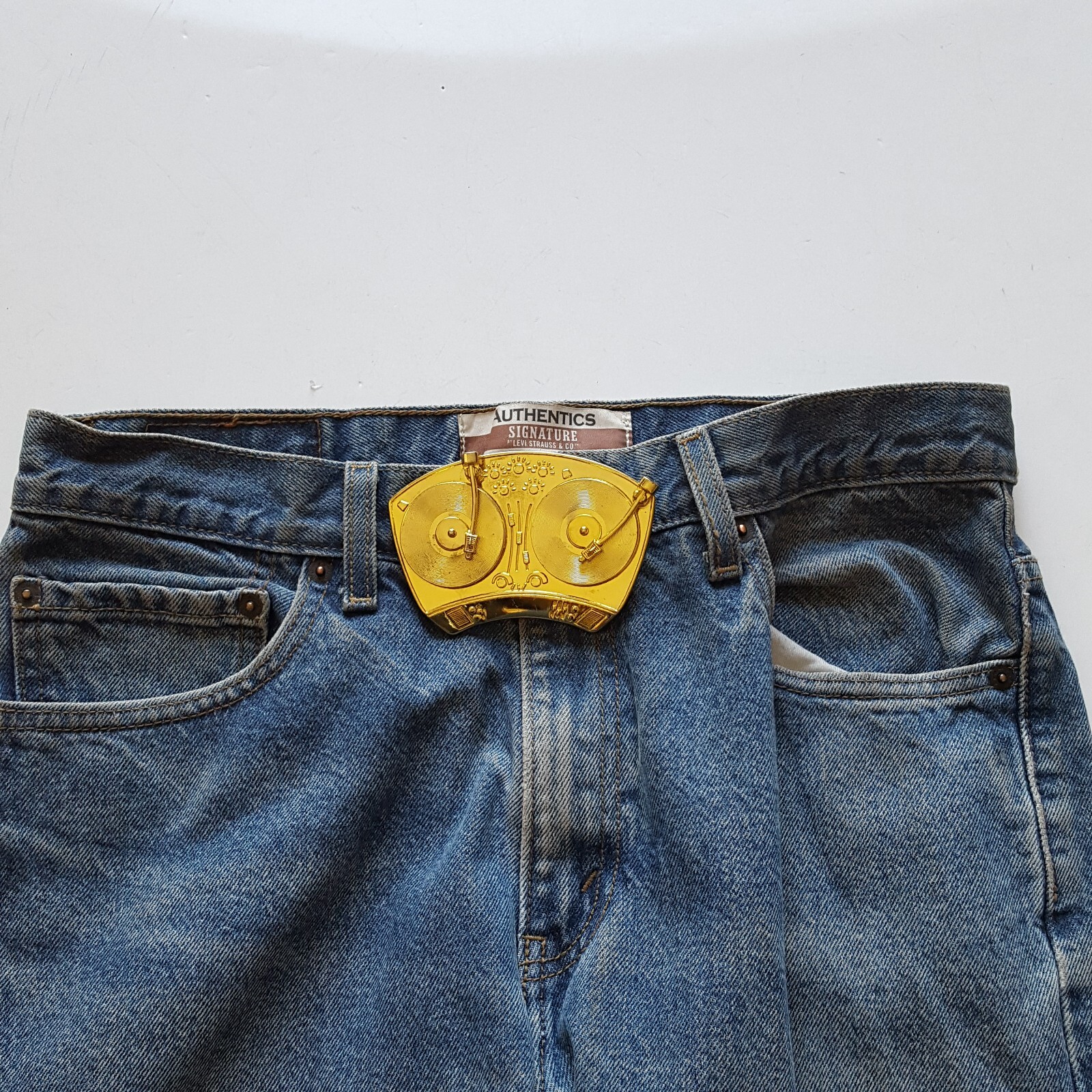 On Sale: Rock Rebel Yellow Gold Double Turntable Spinning Buckle