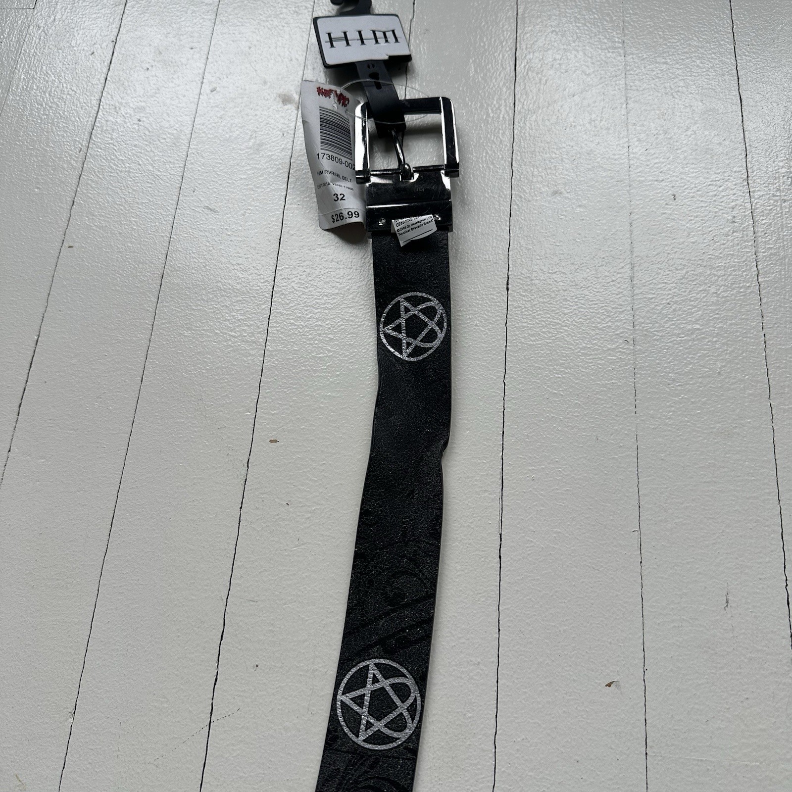 HIM (Band) Reversible Belt Size 32 NWT Hot Topic