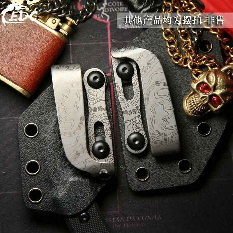 TC4 Titanium Alloy Belt Clip Kydex Plate Clip Pocket Clip Waist Clip Hook Buckle