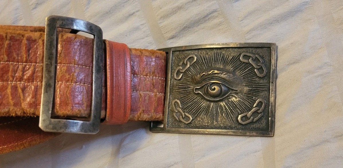 1900&rsquo;s Odd Fellows Belt Buckle Antique Eye of Providence Art Vintage USA JAPAN