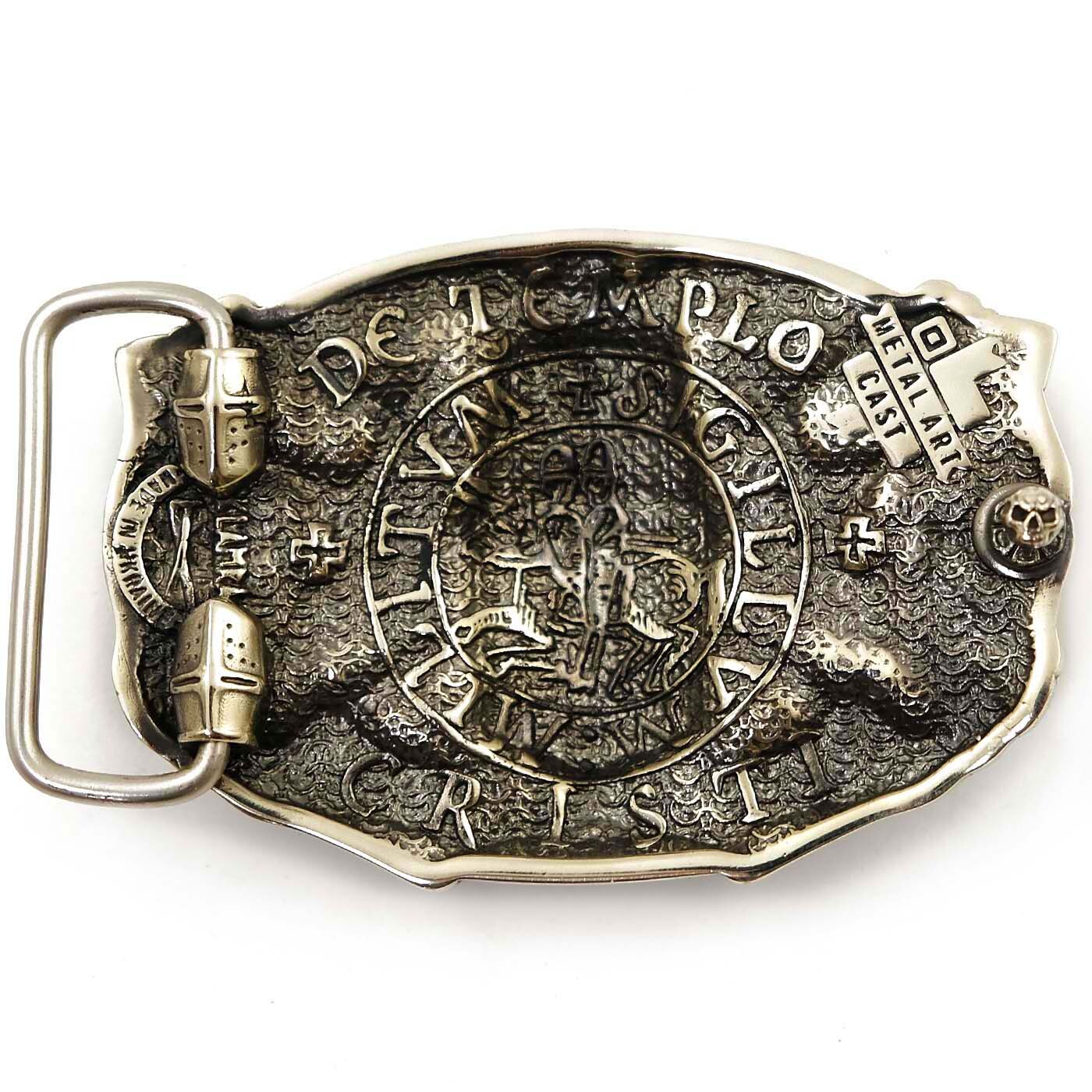 German silver belt buckle Templar, knight belt buckle, Crusader Knight buckle