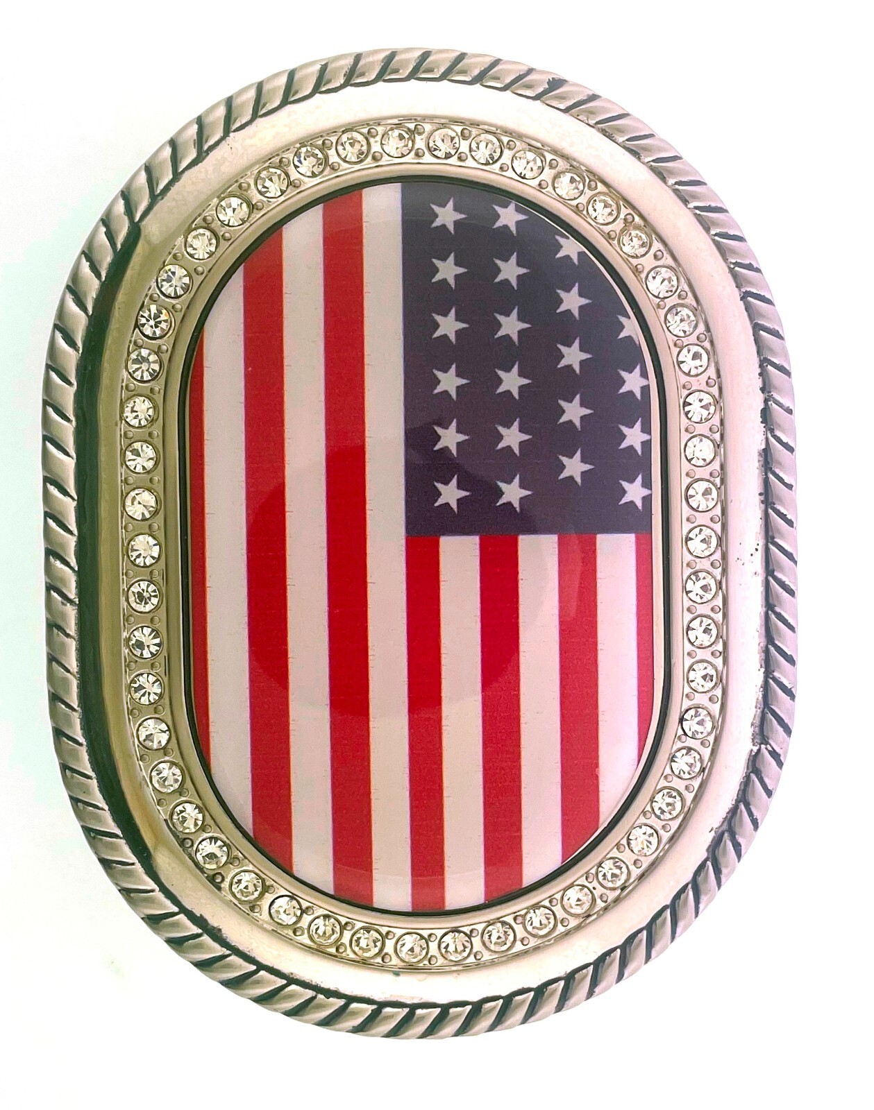 US Flag Belt Buckle American Men Women Happy 4th Gift Western Silver Rodeo Style