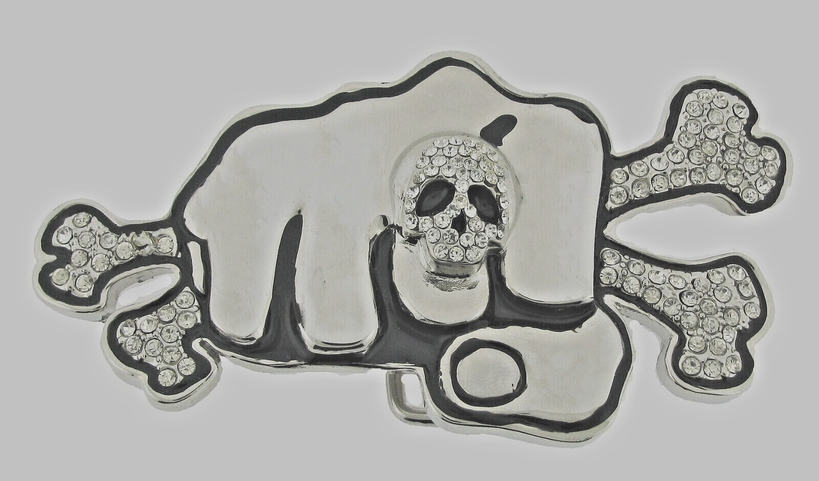 Skull Crossbones Belt Buckles Men Women Rhinestones Vintage Silver Metal Pirate