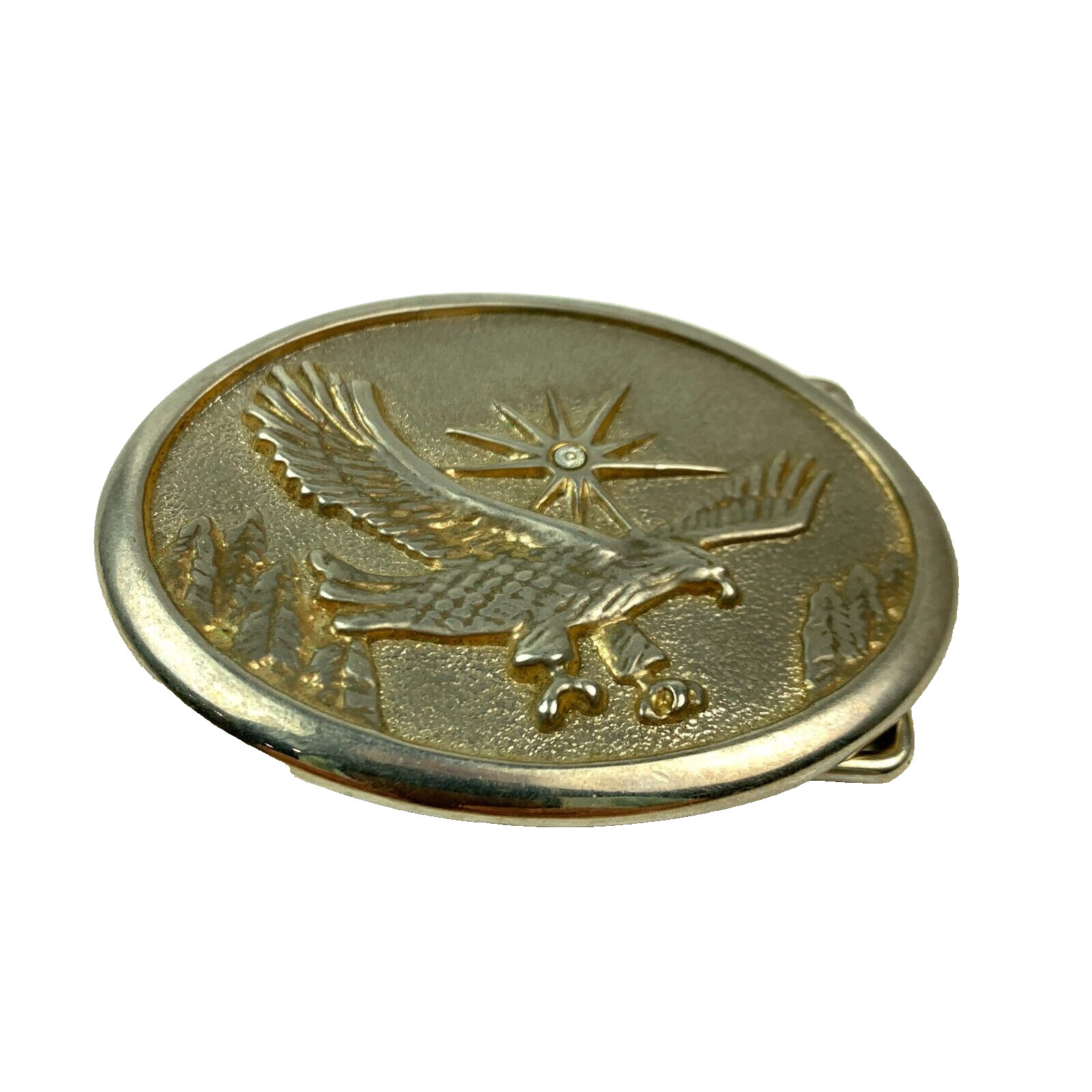 Vintage Unbranded Eagle Hawk Sun 3D Metal Belt Buckle
