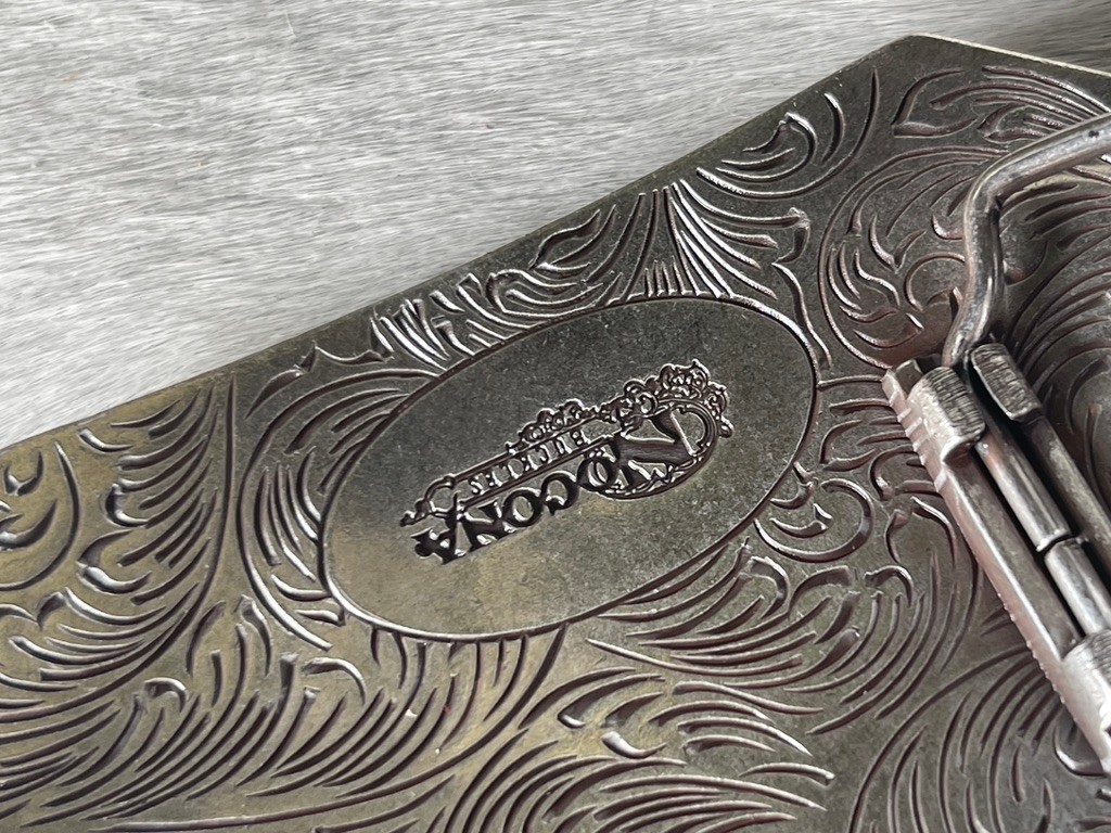 Nocona Mens Belt Buckle 3.75 x 2 in Cowboy Roper Western Rodeo Silver 1.5