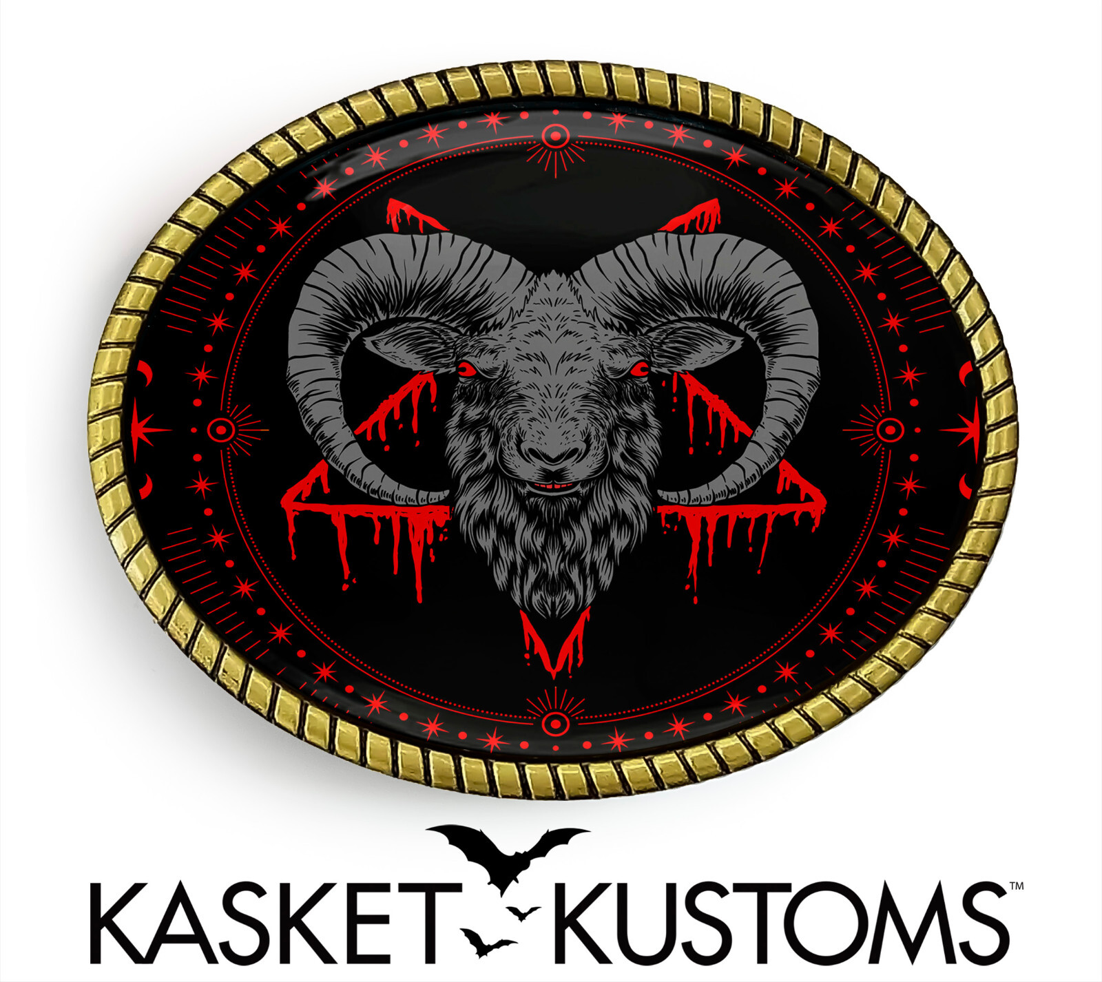 Baphomet Belt Buckle – Inverted Pentagram Witchcraft Artisan Buckle – 945