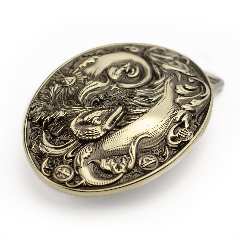 Pisces german silver belt buckle, Horoscope Astrological Zodiac Sign belt buckle