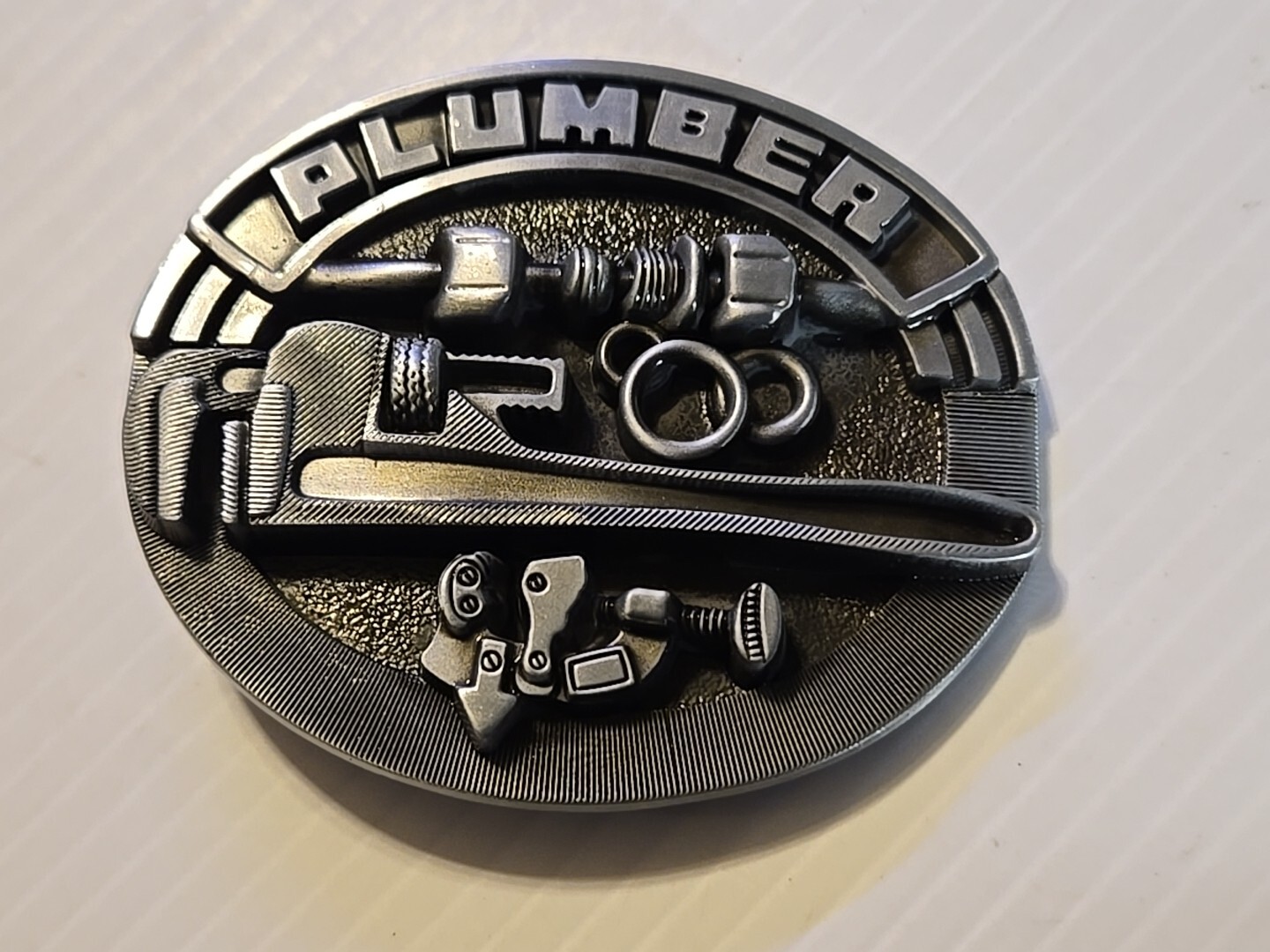 PROFESSIONAL PLUMBER PIPE WRENCH Metal Belt Buckle