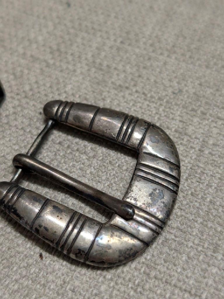 vintage 4PC belt buckle set STERLING SILVER handcrafted RANGER western NAVAJO